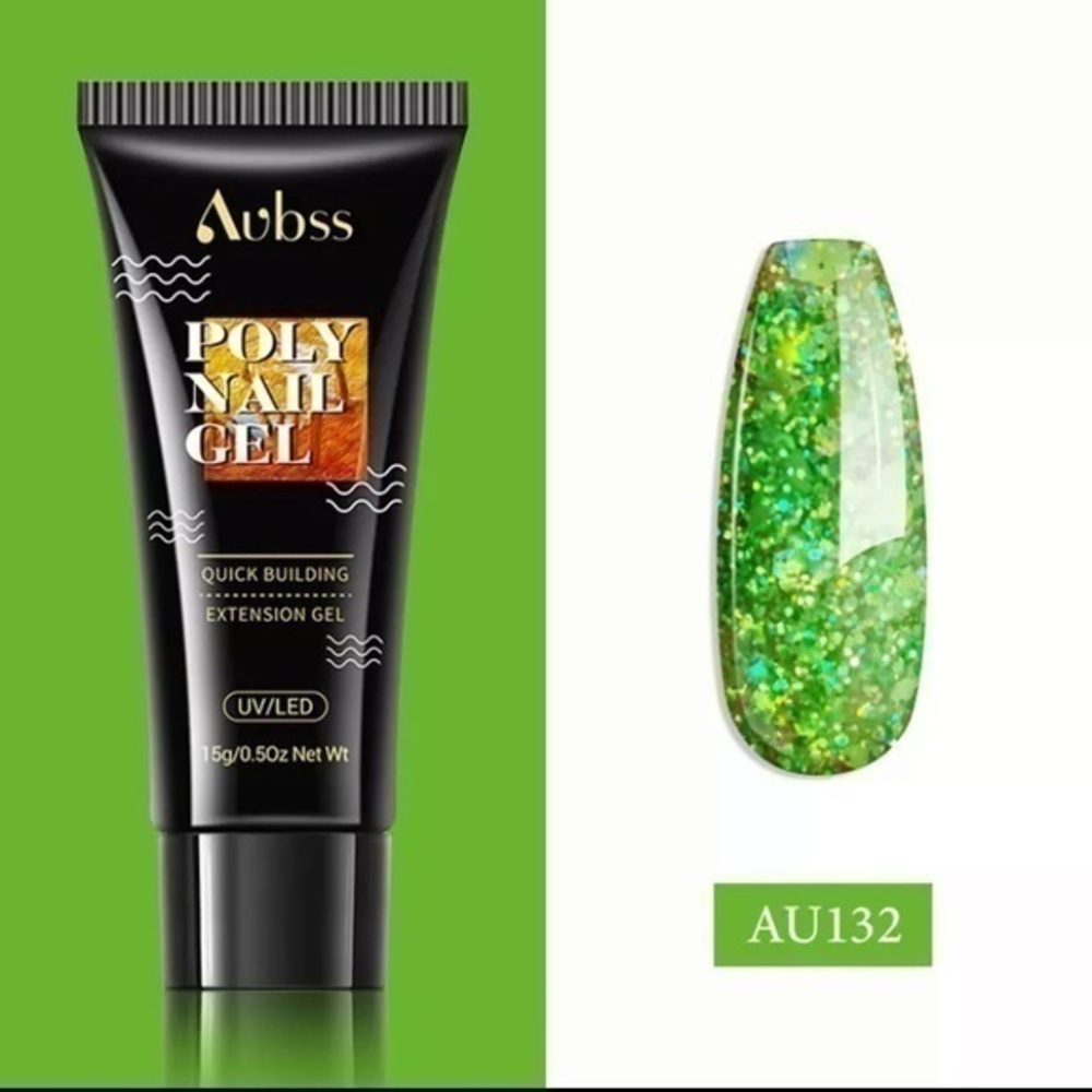 COPY - Bright green glitter polygel